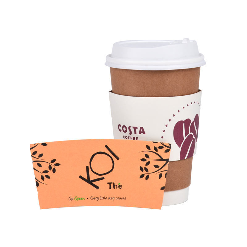 Custom Printed Coffee Cup Hot Drink Paper Sleeve with Logo