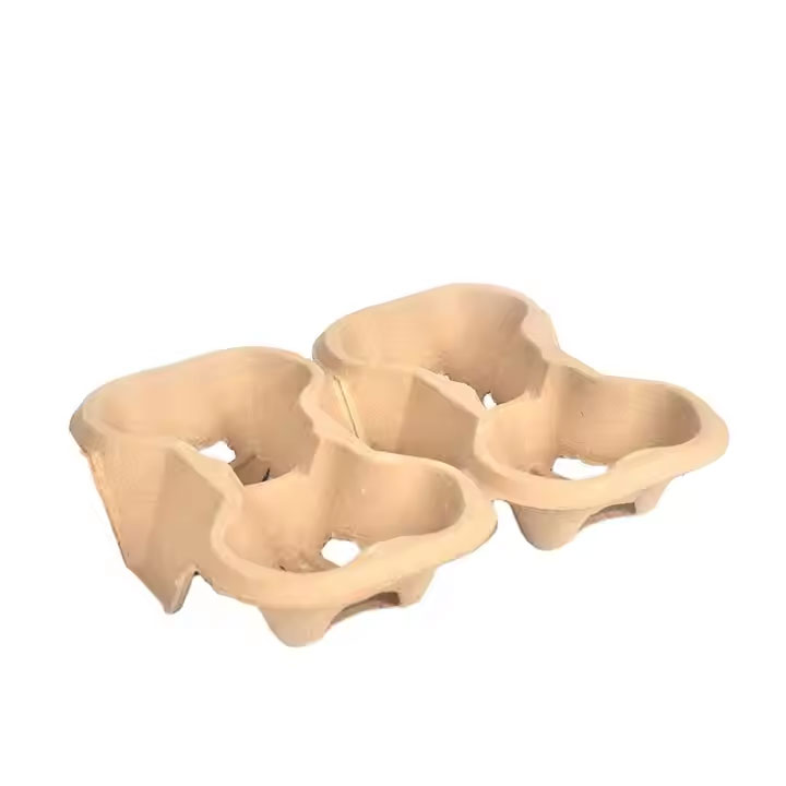 Customized Kraft Take Away Drink Eco Paper Coffee Cardboard Cup Holders Carrier Packing